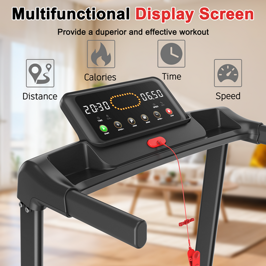 JMT-304138 Compact Walking Mat Treadmill with LED Display, 265 LB Capacity for Home and Office Use