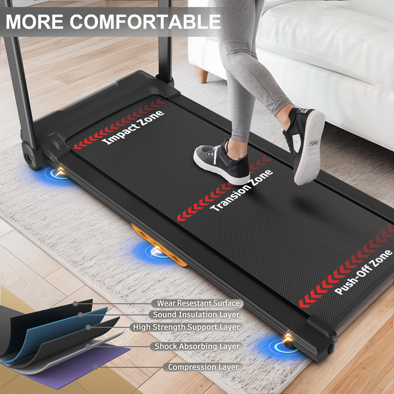 JMT-304138 Compact Walking Mat Treadmill with LED Display, 265 LB Capacity for Home and Office Use