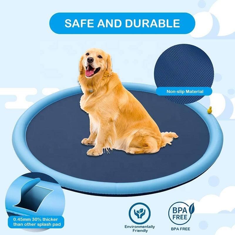 JMT-304138 Outdoor Dog Splash Pad - Anti-Slip Swimming Mat for Summer Fun