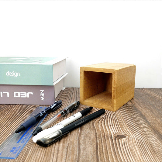 JMT-304330 Bamboo Stationery Storage Jar - Eco-Friendly Pen Holder for Home and Office