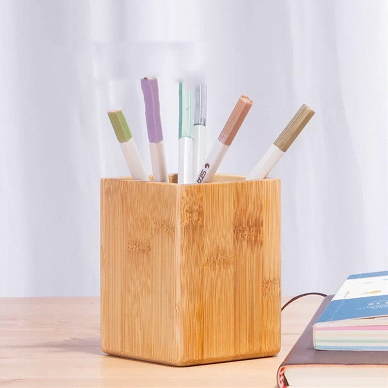 JMT-304330 Bamboo Stationery Storage Jar - Eco-Friendly Pen Holder for Home and Office