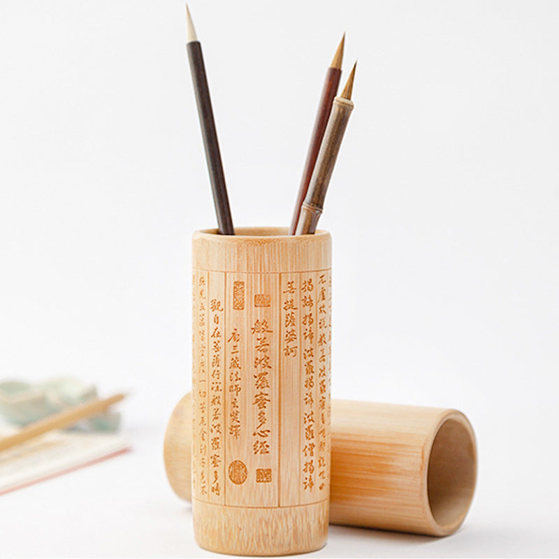 JMT-304330 Bamboo Stationery Storage Jar - Eco-Friendly Pen Holder for Home and Office