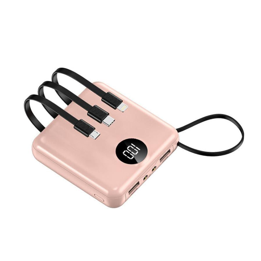 JMT-304394 Compact 10,000 mAh Mini Charger with Cable and Digital Display - Available in Multiple Colors