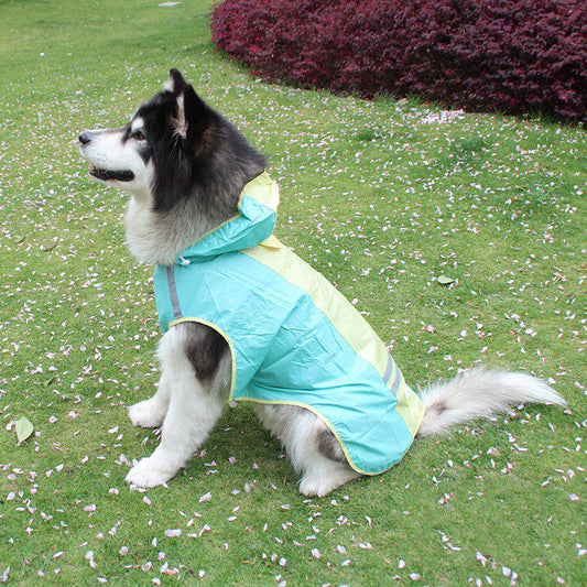 JMT-304842 Waterproof Pet Raincoat with Reflective Strips and Detachable Hood – Ideal for Outdoor Activities