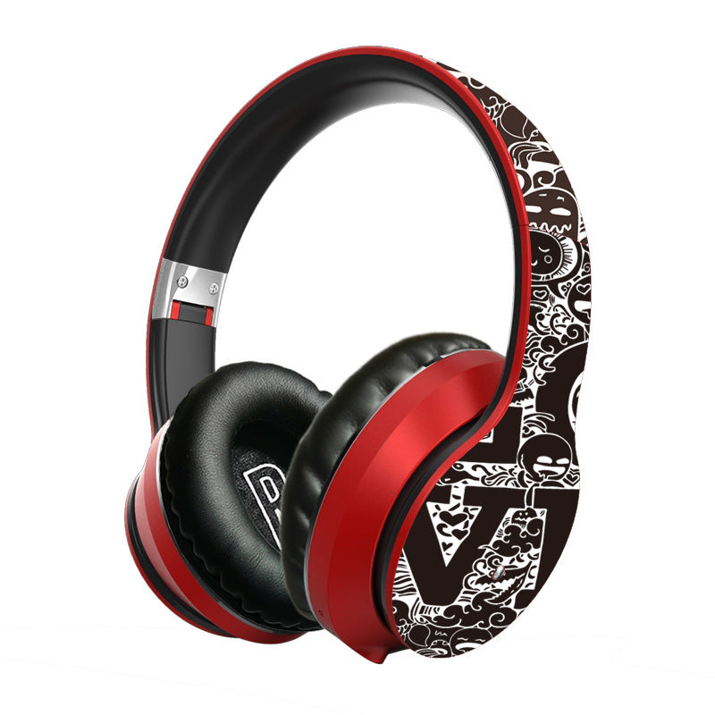 JMT-305354 Foldable and Retractable Bluetooth Headset with Stereo Sound and Graffiti Design