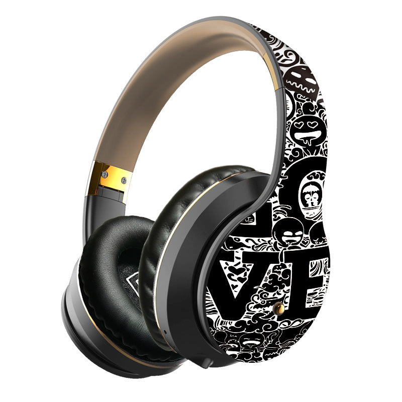 JMT-305354 Foldable and Retractable Bluetooth Headset with Stereo Sound and Graffiti Design