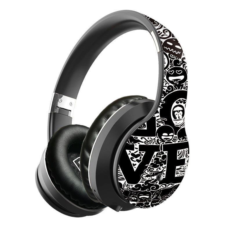 JMT-305354 Foldable and Retractable Bluetooth Headset with Stereo Sound and Graffiti Design