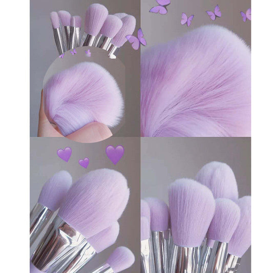 JMT-305482 Fragrant Taro Color 12-Piece Makeup Brush Set with Portable Plastic Handles