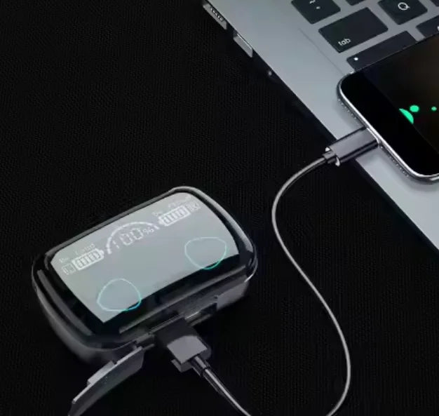 JMT-305546 Wireless HiFi Stereo Earbuds with Powerbank and LED Display - Waterproof Bluetooth Earphones