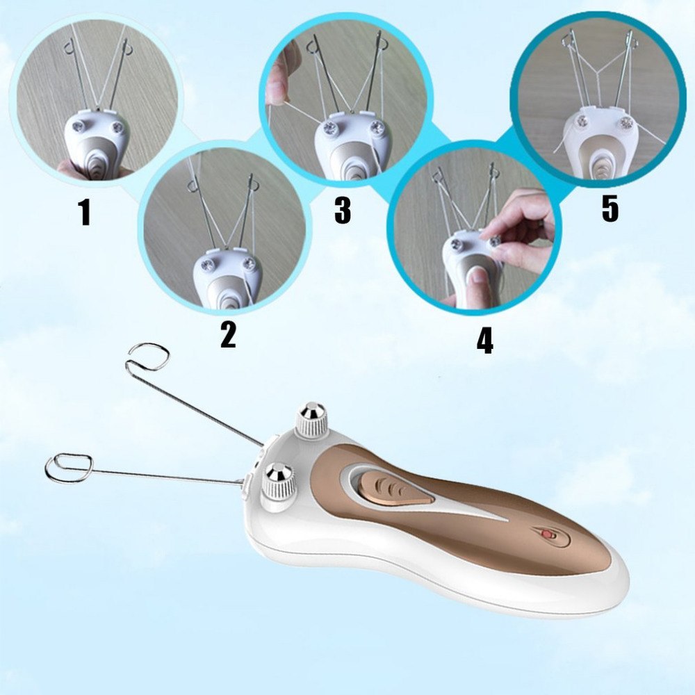 JMT-305610 Electric Facial Hair Remover for Women - Compact Epilator with Cotton Thread and Ergonomic Design