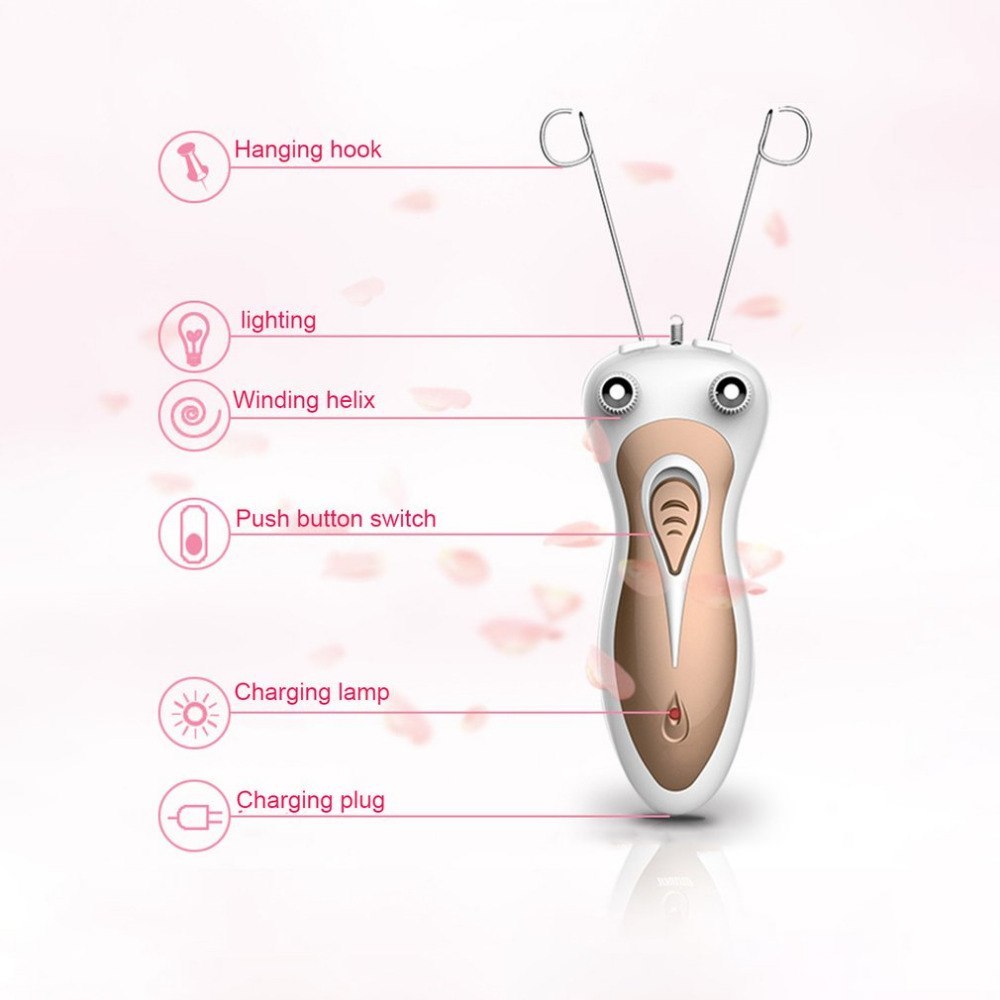 JMT-305610 Electric Facial Hair Remover for Women - Compact Epilator with Cotton Thread and Ergonomic Design