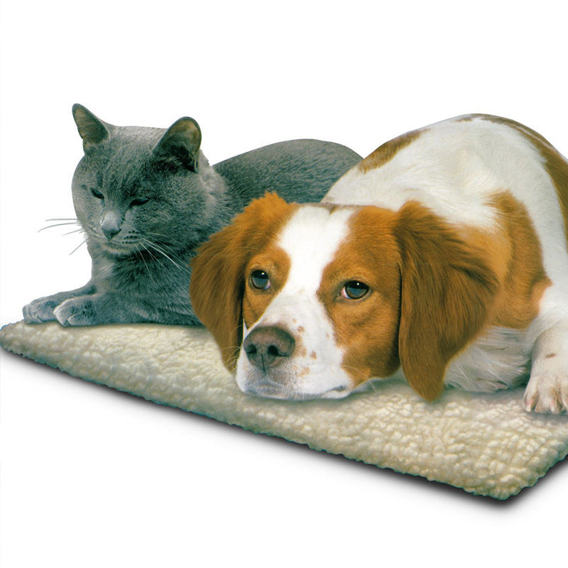 JMT-305674 Self-Heating Pet Mat for Cats and Dogs - Hand Sewn with Lamb Hair and Tin Foil, Available in Small and Large Sizes