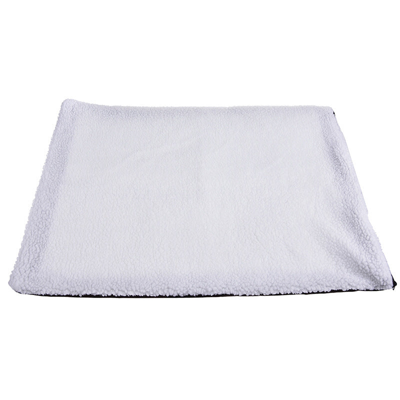JMT-305674 Self-Heating Pet Mat for Cats and Dogs - Hand Sewn with Lamb Hair and Tin Foil, Available in Small and Large Sizes