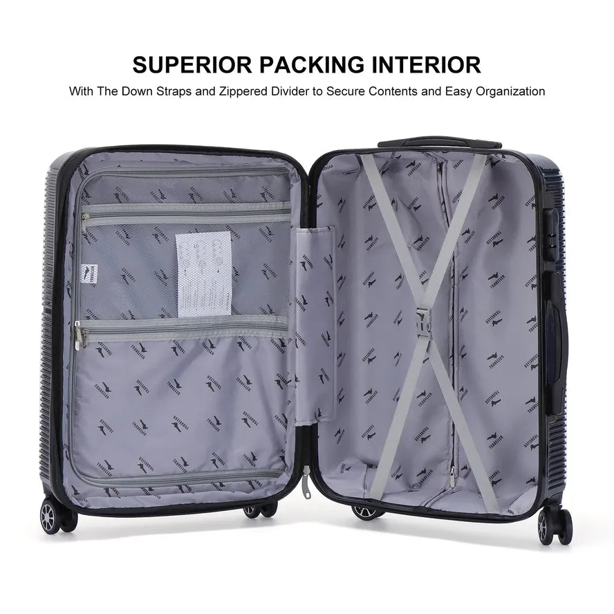 JMT-305930 Custom ABS and PC Hard Shell Luggage Travel Suitcase Set for Adventurers