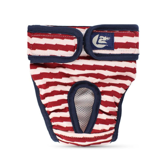 JMT-305994 Dog Menstrual Pants - Striped Physiological Pants in Blue, Red, and Brown, Sizes S to XXL