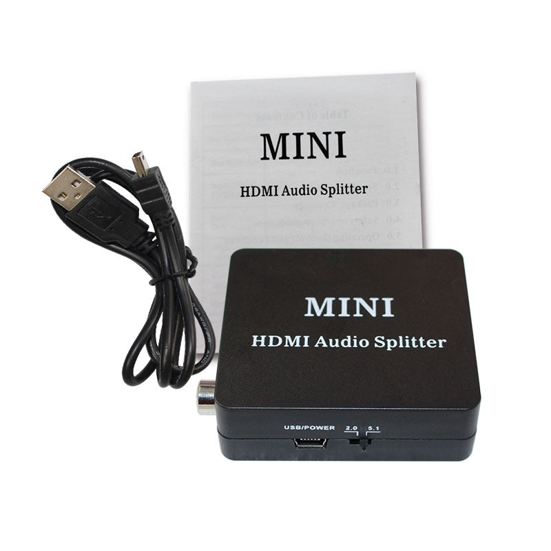 JMT-306378 HDMI Splitter with Audio Output - Supports 1080P, SPDIF, and R/L Audio Mode Options