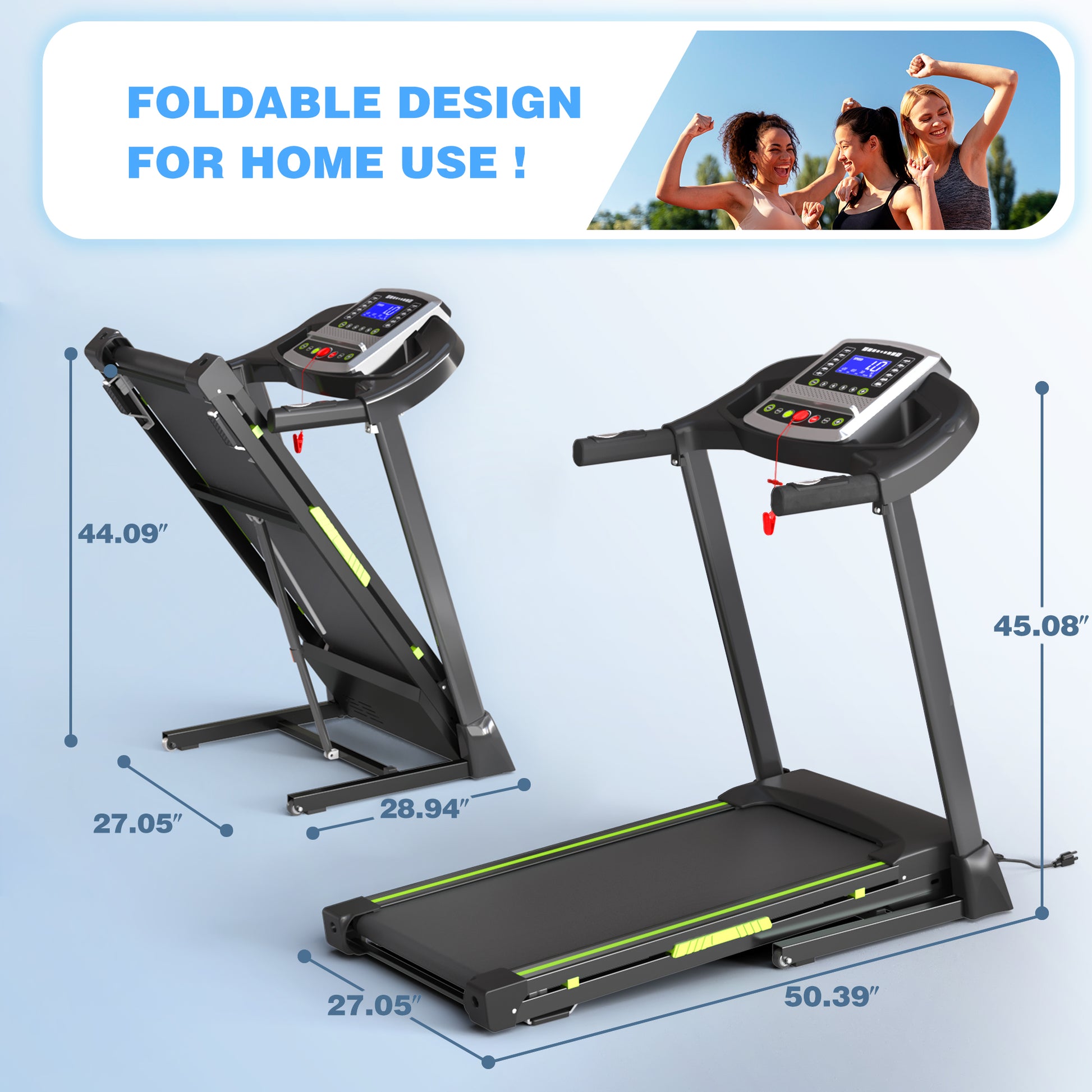 JMT-306442 Compact Folding Treadmill JK43-1A for Home and Office Use