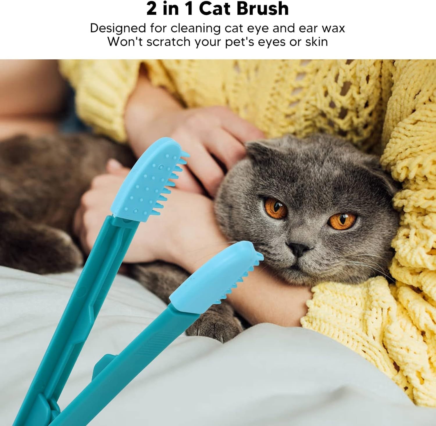 JMT-306442 Gentle Tear Stain Remover with Soft Rubber Eye Comb for Cats and Dogs