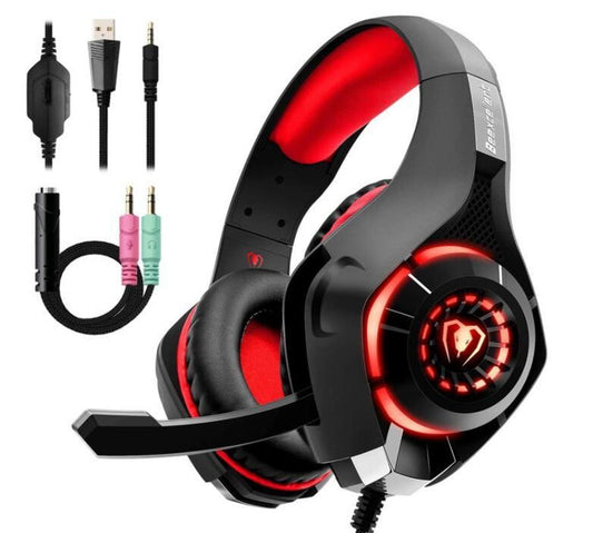 JMT-306698 Gaming Headset with Deep Bass, LED Light, and Microphone for PS4, PC, Laptop, and Mobile Devices