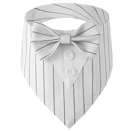 JMT-306826 Triangular Multi-Color Stripe Wedding Pet Scarf in Cotton - Sizes XS to XL