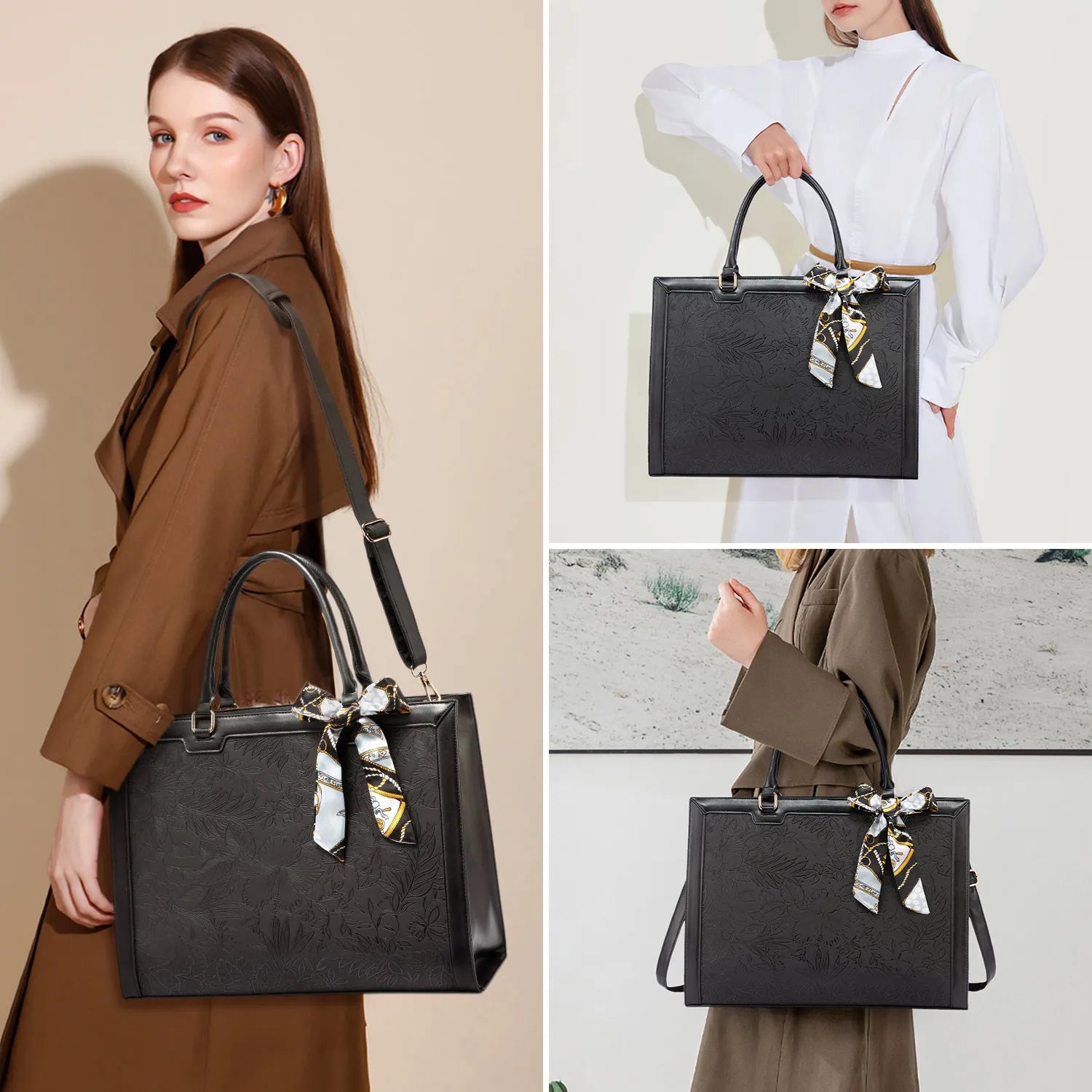JMT-307338 Large Travel Laptop Tote Bag for Women - Multi-Functional Shoulder Handbag and Briefcase