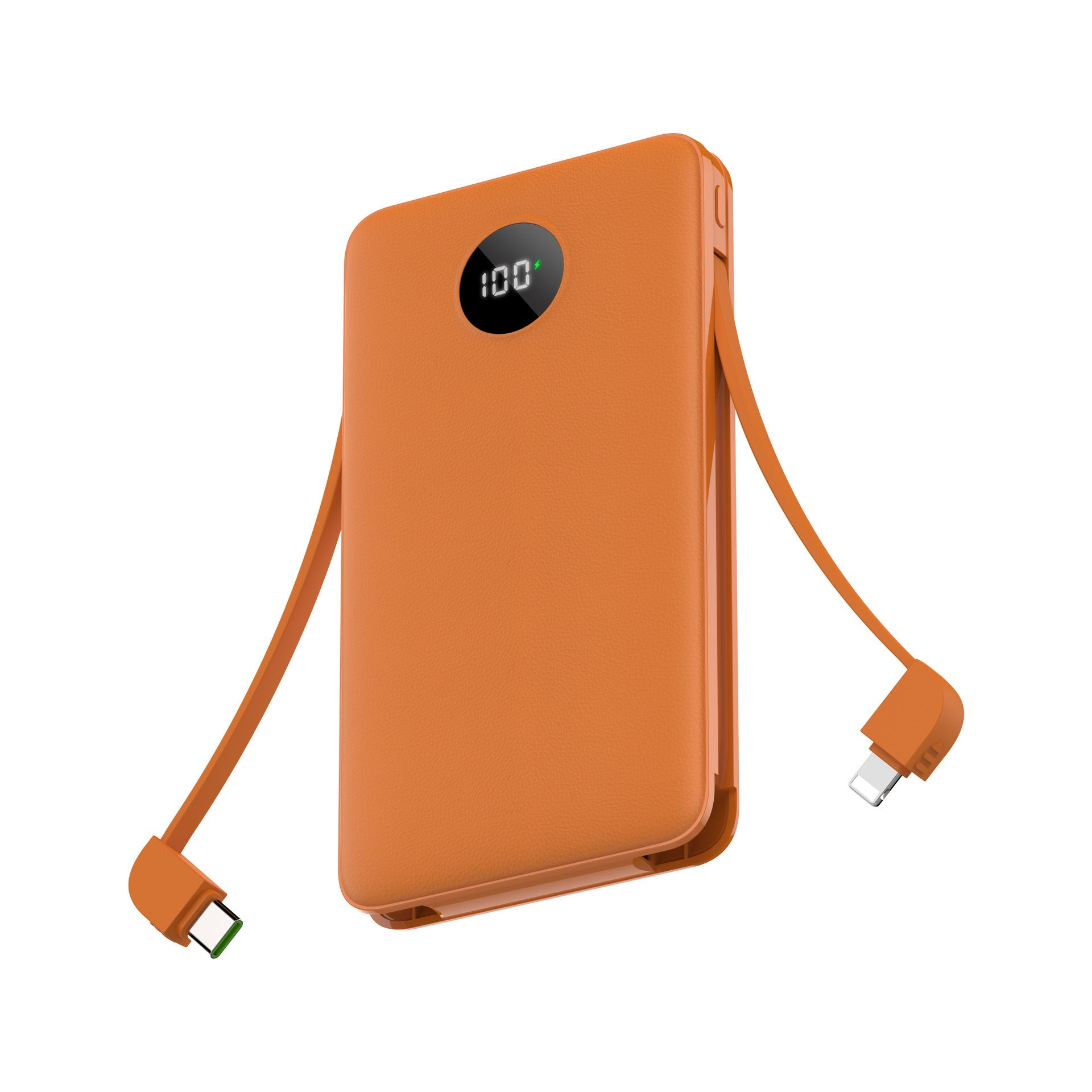 JMT-307530 Fast Charging Two-Wire Power Bank with Digital Display - Available in White, Black, Orange