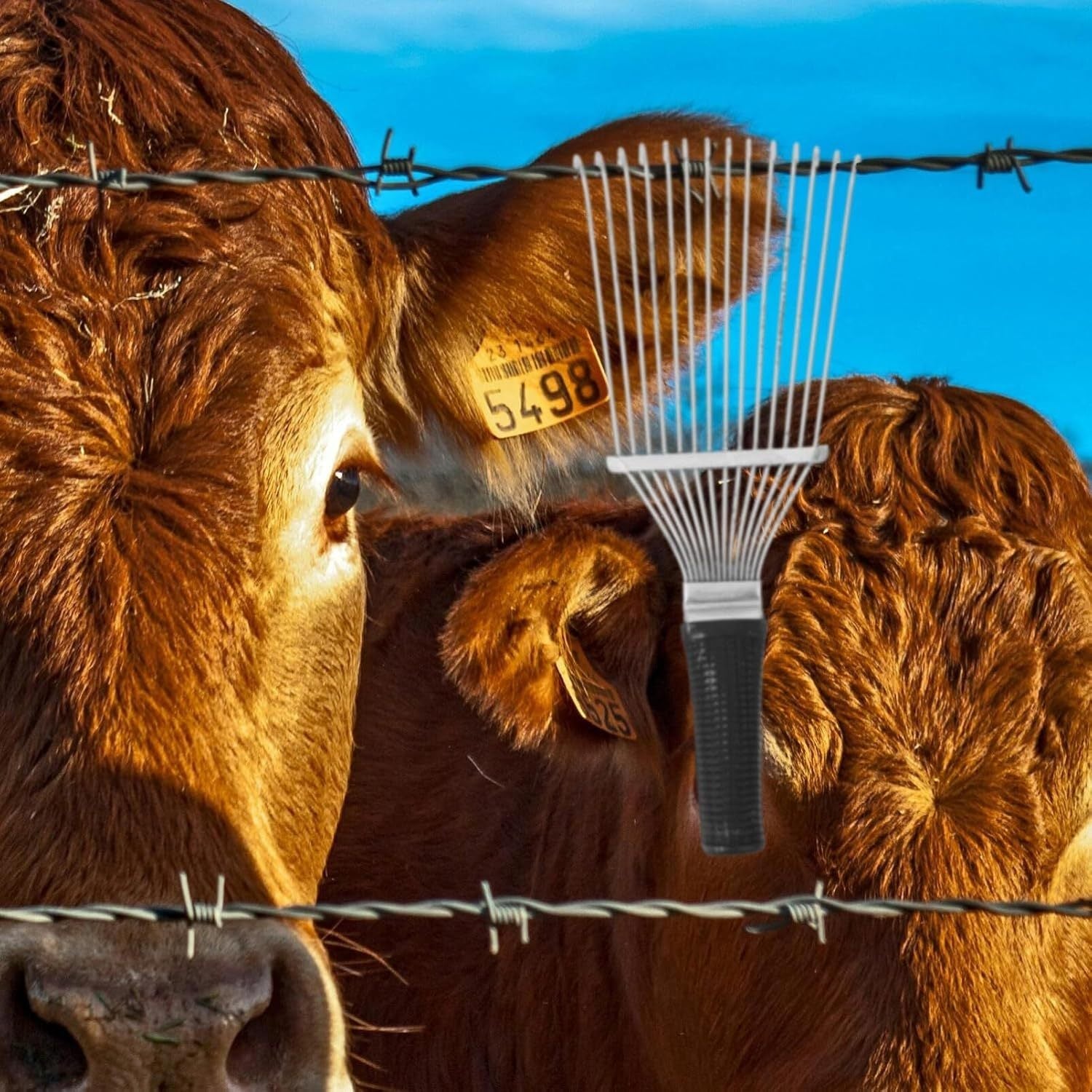 JMT-307594 Pet Grooming Dematting Rake and Undercoat Brush for Dogs and Horses, Stainless Steel Hair Removal Tool