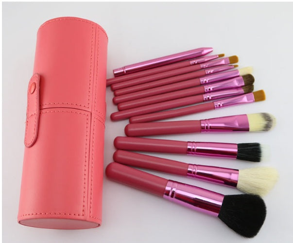 JMT-307786 12-Piece Multi-Function Makeup Brush Set with PU Storage Tube