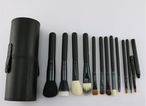 JMT-307786 12-Piece Multi-Function Makeup Brush Set with PU Storage Tube
