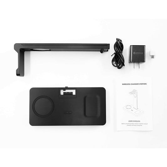 JMT-307850 Multi-Function Wireless Charger for Mobile Phones, Smartwatches, and Headsets - Black