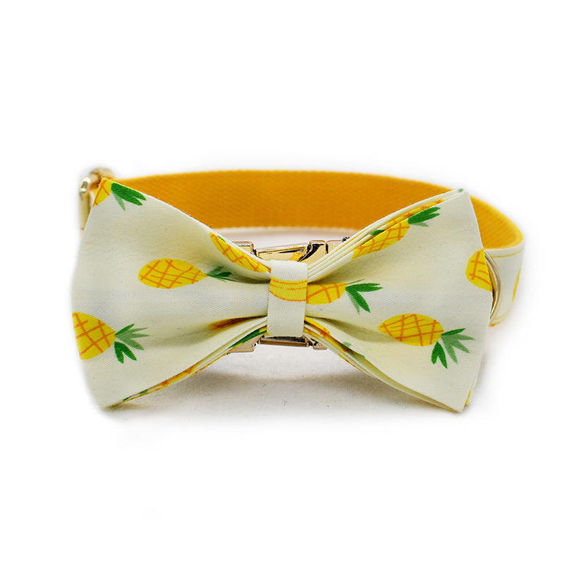 JMT-308170 Yellow Pineapple Dog Collar - Durable Nylon Material, Available in Multiple Sizes (S, M, L, XL)