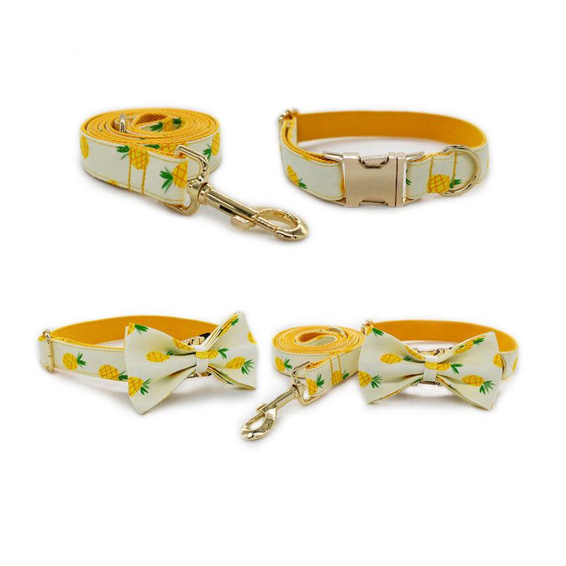 JMT-308170 Yellow Pineapple Dog Collar - Durable Nylon Material, Available in Multiple Sizes (S, M, L, XL)