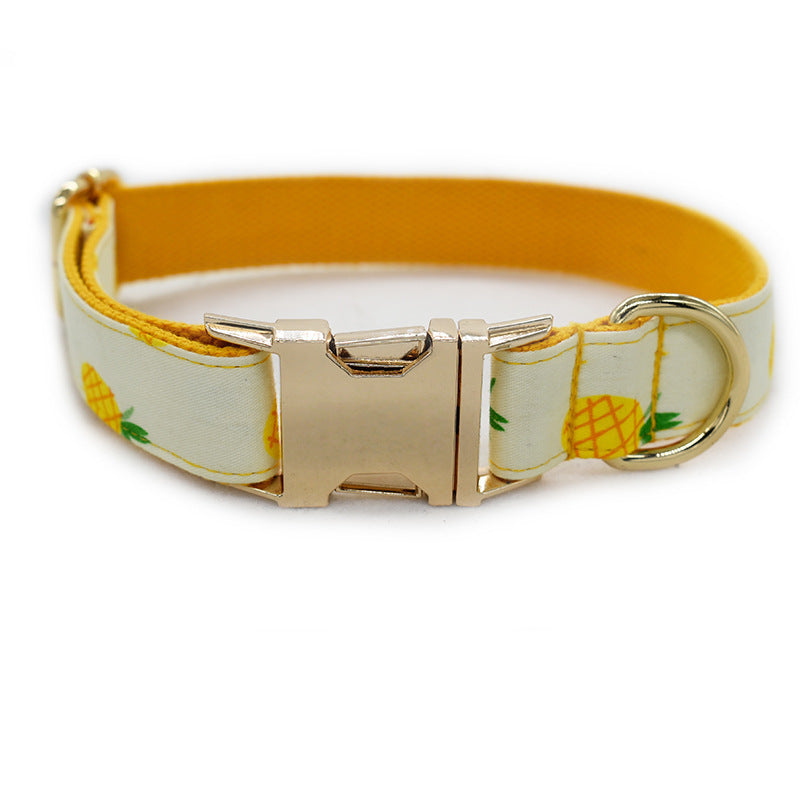 JMT-308170 Yellow Pineapple Dog Collar - Durable Nylon Material, Available in Multiple Sizes (S, M, L, XL)