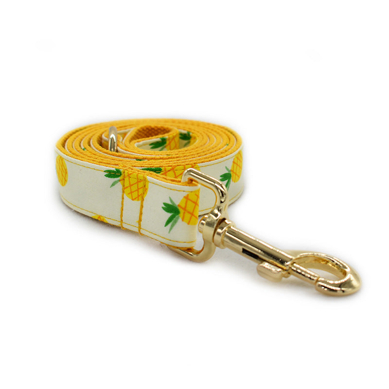 JMT-308170 Yellow Pineapple Dog Collar - Durable Nylon Material, Available in Multiple Sizes (S, M, L, XL)