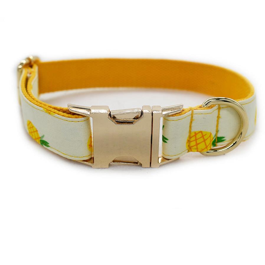 JMT-308170 Yellow Pineapple Dog Collar - Durable Nylon Material, Available in Multiple Sizes (S, M, L, XL)