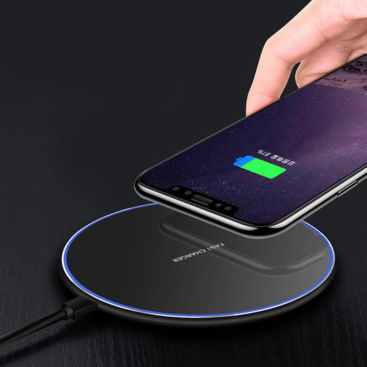 JMT-308682 10W Ultra-Thin Metal Qi Wireless Charger for Compatible Mobile Devices