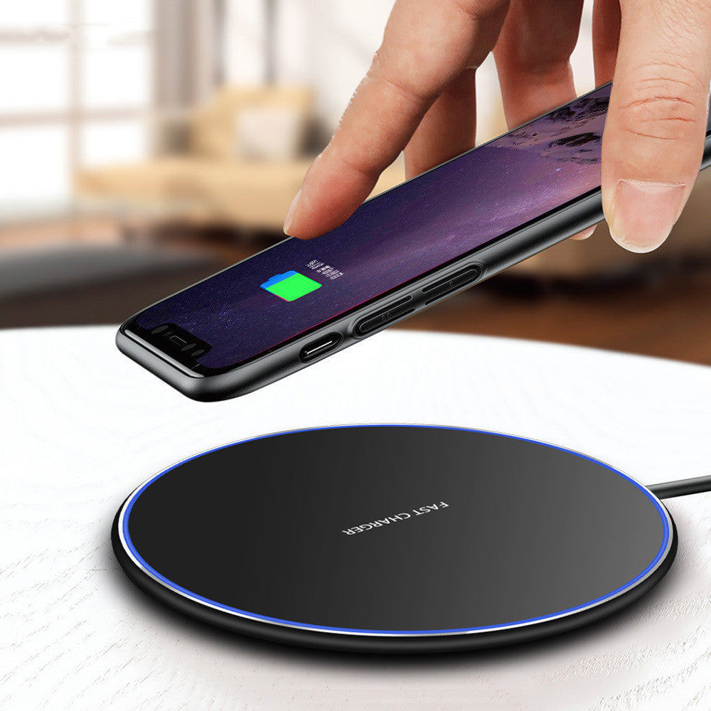 JMT-308682 10W Ultra-Thin Metal Qi Wireless Charger for Compatible Mobile Devices
