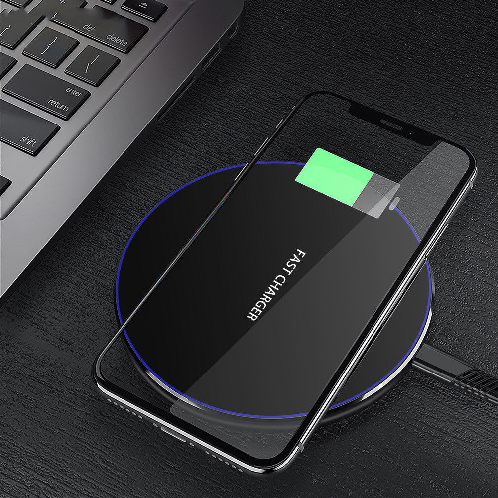 JMT-308682 10W Ultra-Thin Metal Qi Wireless Charger for Compatible Mobile Devices