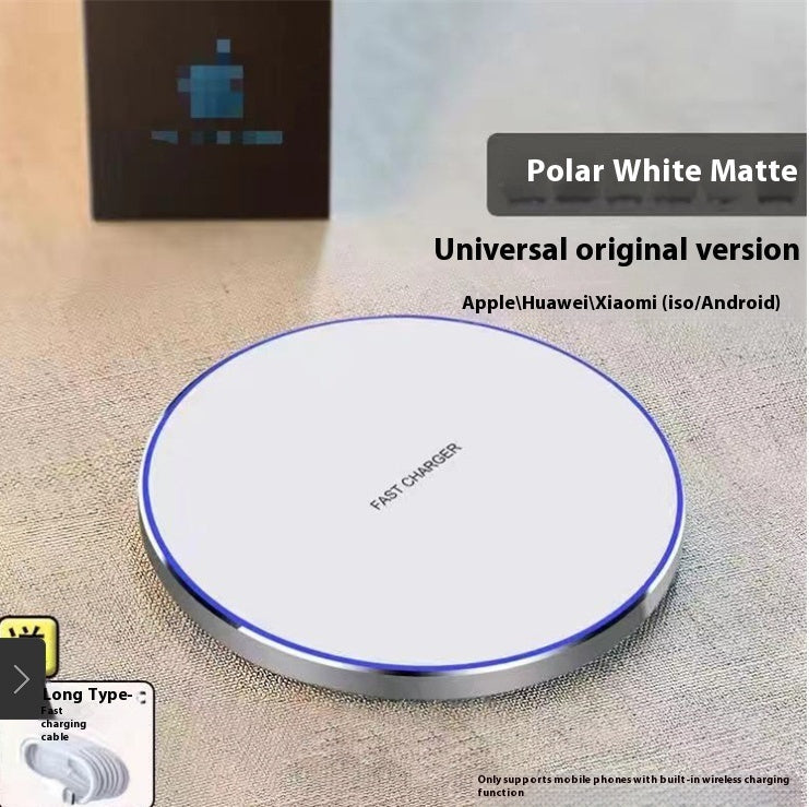 JMT-308682 10W Ultra-Thin Metal Qi Wireless Charger for Compatible Mobile Devices