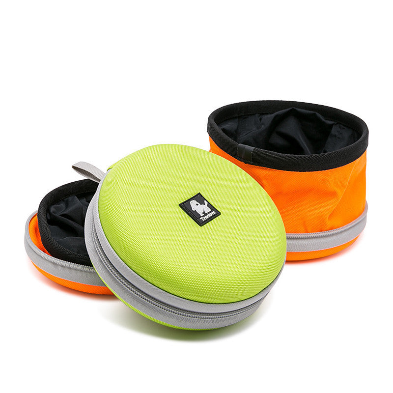 JMT-308682 Collapsible Travel Dog Food & Water Bowls with Interactive Frisbee Function