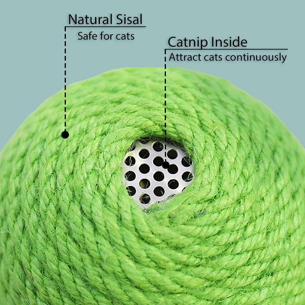 JMT-308810 Interactive Cat Scratcher Ball with Natural Sisal for Indoor Play and Exercise