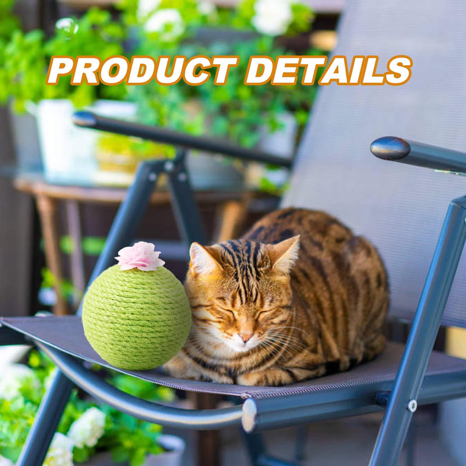 JMT-308810 Interactive Cat Scratcher Ball with Natural Sisal for Indoor Play and Exercise