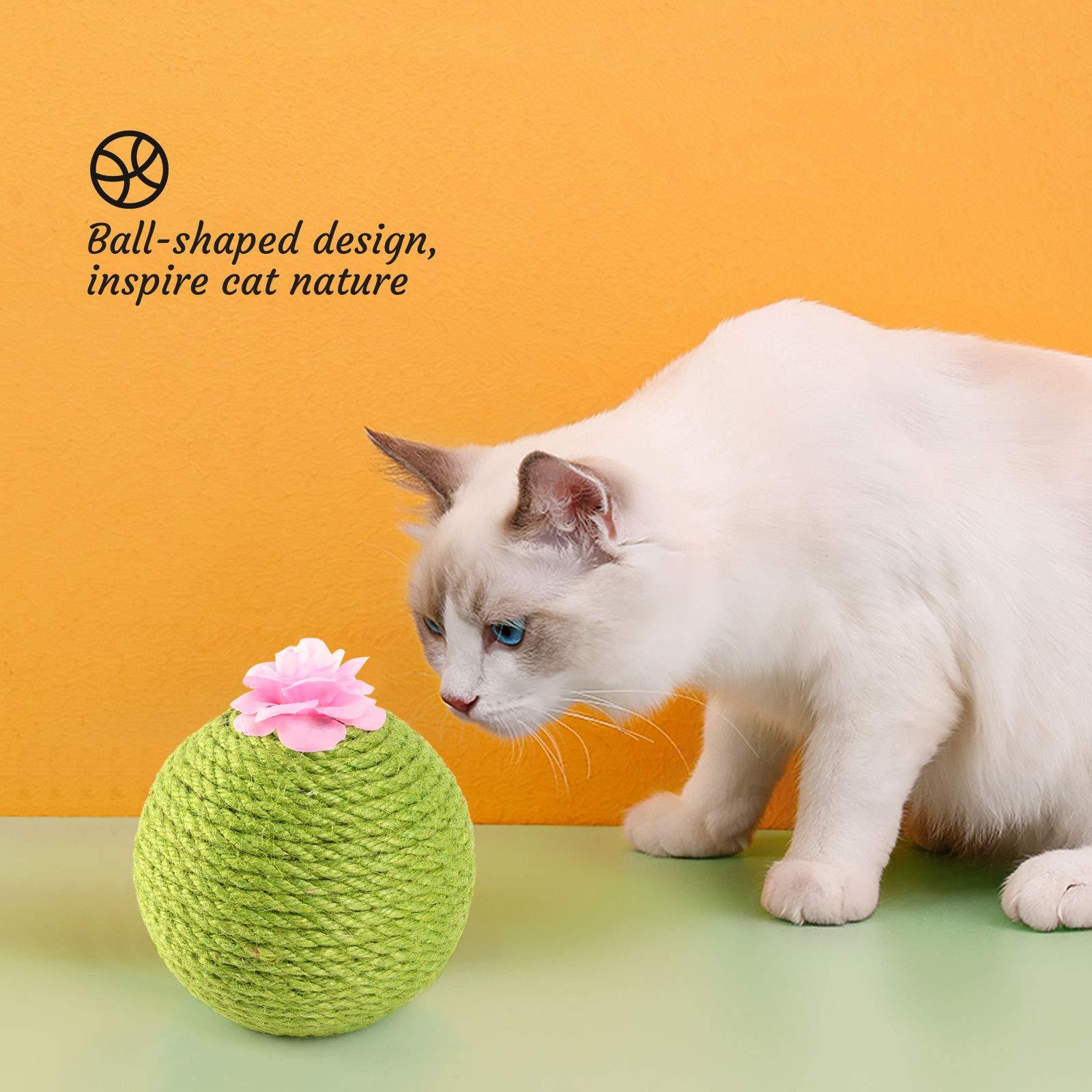 JMT-308810 Interactive Cat Scratcher Ball with Natural Sisal for Indoor Play and Exercise