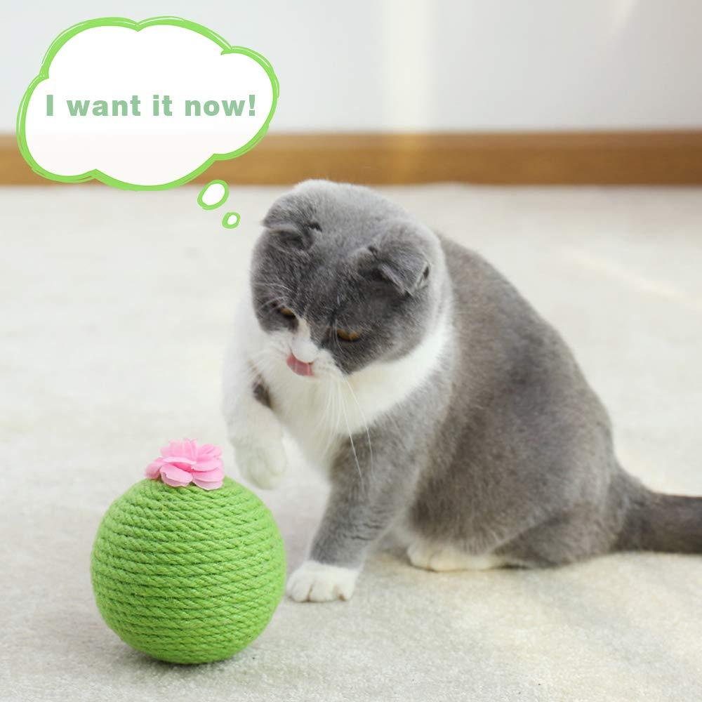 JMT-308810 Interactive Cat Scratcher Ball with Natural Sisal for Indoor Play and Exercise