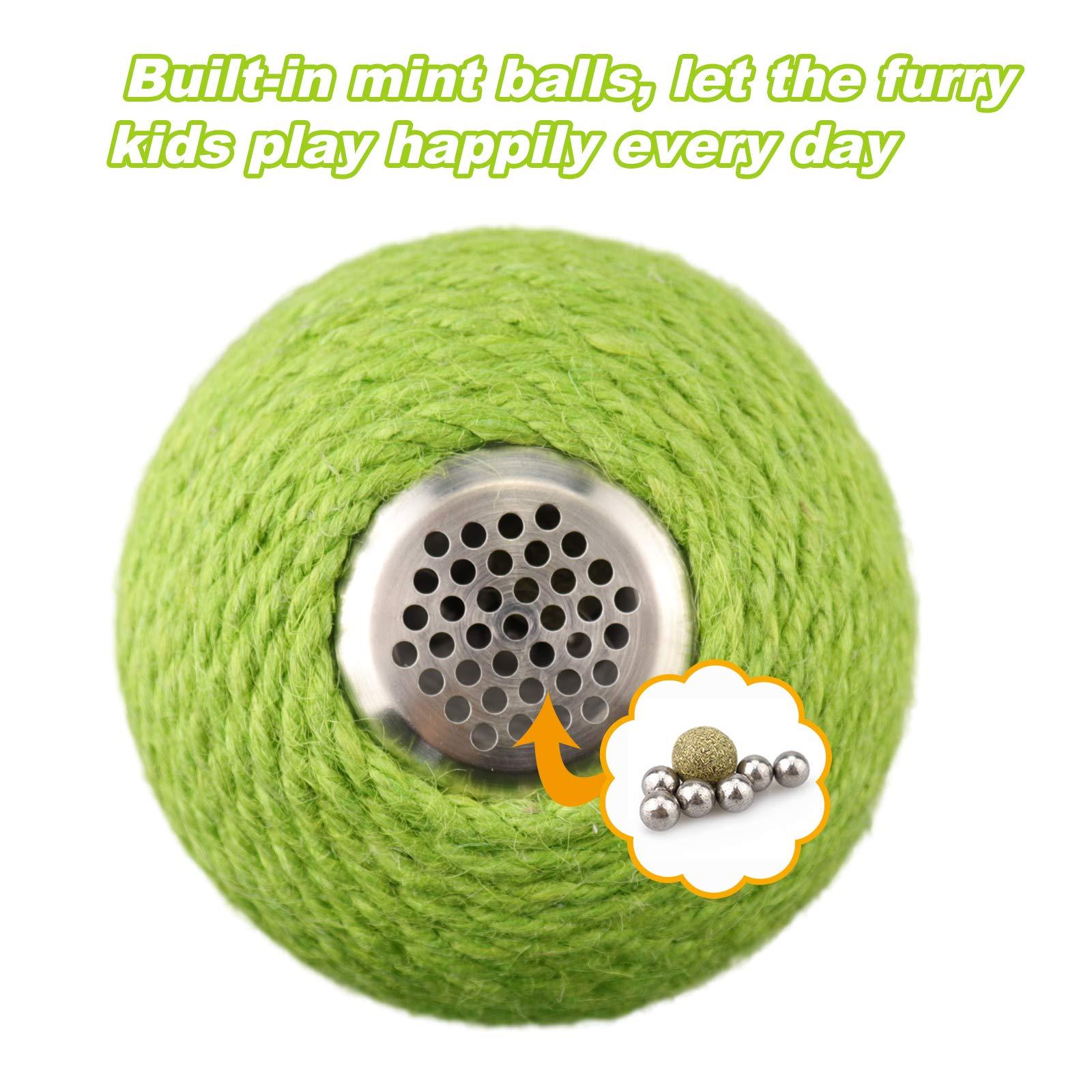 JMT-308810 Interactive Cat Scratcher Ball with Natural Sisal for Indoor Play and Exercise