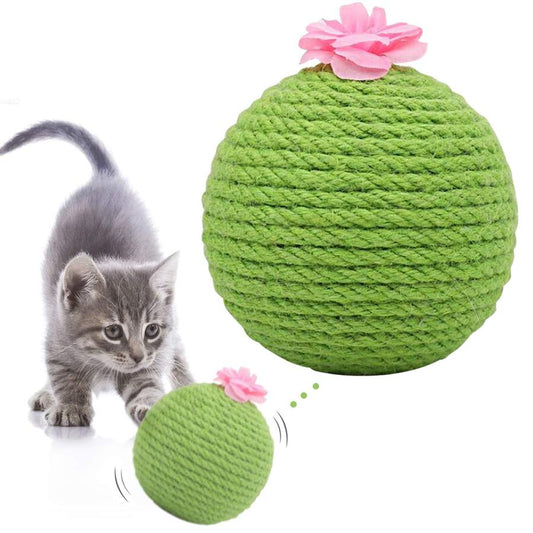 JMT-308810 Interactive Cat Scratcher Ball with Natural Sisal for Indoor Play and Exercise