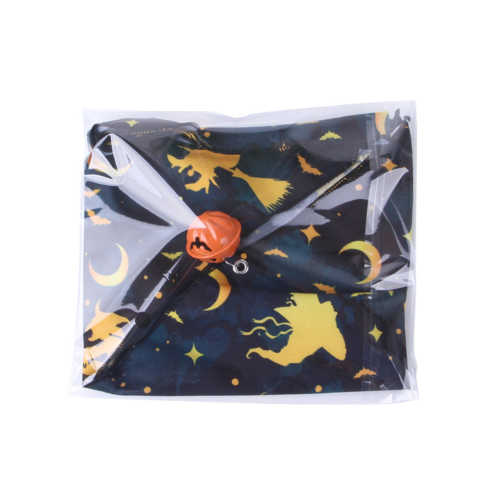JMT-309130 Pet Dog and Cat Halloween Triangle Bandana Towel - Polyester Print with Spooky Designs