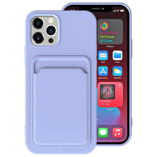 JMT-309194 Candy Color Silicone Case with Card Holder for Various iPhone Models