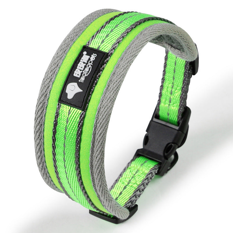 JMT-309322 Durable Lycra Dog Collar in Green, Orange, and Rose Red for All Seasons - Size S, M, L Available