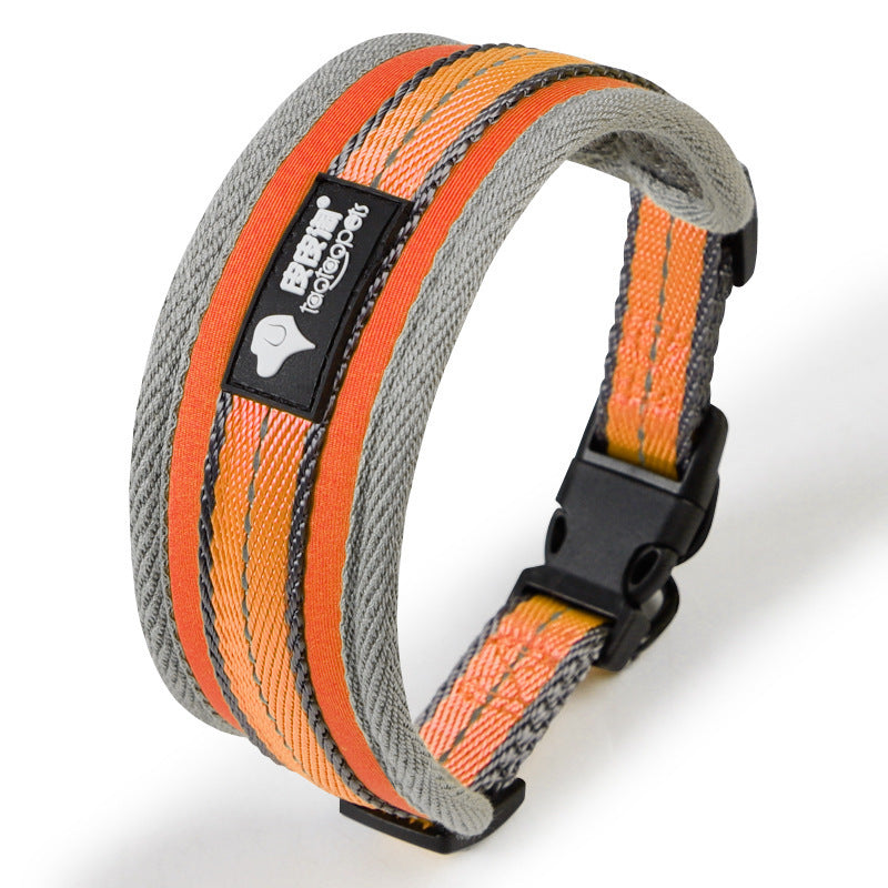 JMT-309322 Durable Lycra Dog Collar in Green, Orange, and Rose Red for All Seasons - Size S, M, L Available
